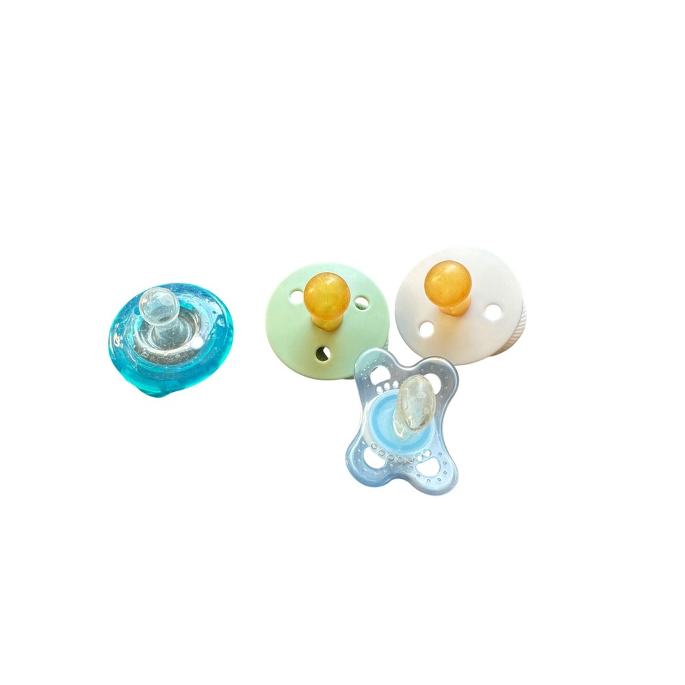 Itzy Ritzy MAM Pacifier Set 4pc Sage White Blue‎ Bear Orthodontic Soothers P092